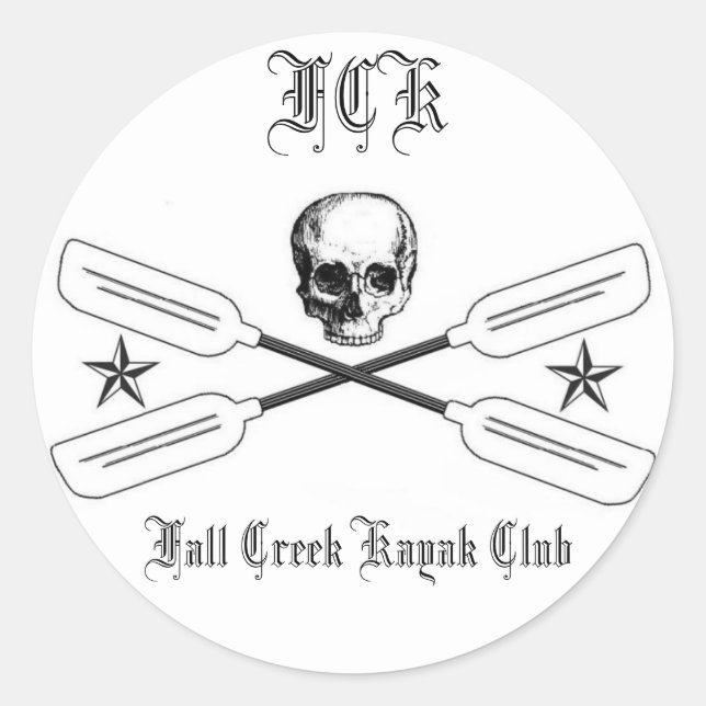 Fall Creek Kayak Logo-Aufkleber Runder Aufkleber (Vorderseite)
