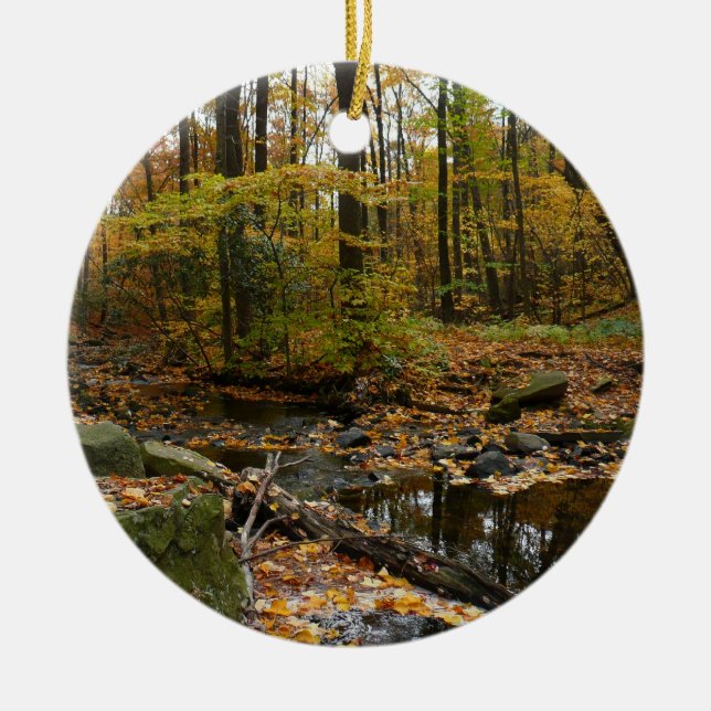 Fall Creek mit Blick auf den Laurel Hill Park Keramik Ornament (Vorne)