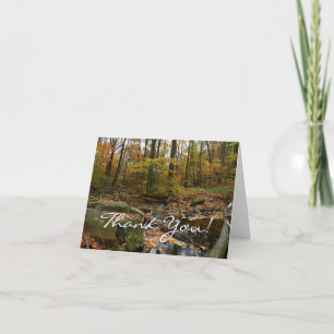 Fall Creek mit Spiegelung im Laurel Hill Park Dankeskarte