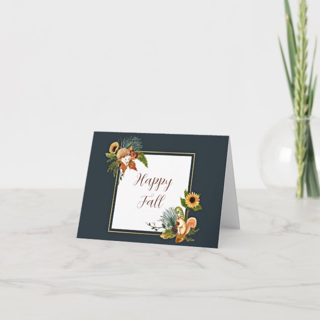 Fall critters and nature with customizable text  (Vorderseite)