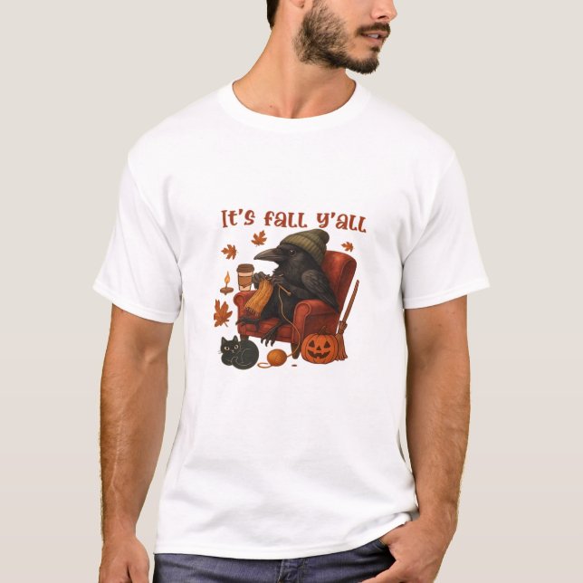 Fall Crow - It's Fall Y'all Art T-Shirt (Vorderseite)