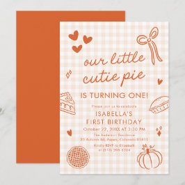 Fall Cute Hand Drawn Our Little Cutie Pie Birthday Einladung