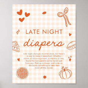 Fall Cutie Pie Späte Nacht Windeln Baby Shower Spi Poster