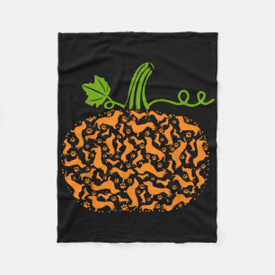 Fall Dackel Doxin Pumpkin Fun Halloween Dog Lov Fleecedecke