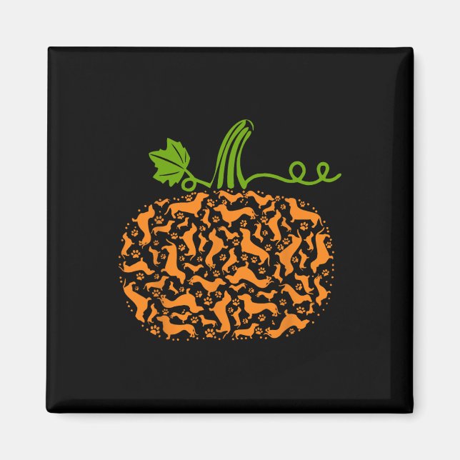 Fall Dackel Doxin Pumpkin Fun Halloween Dog Lov Magnet (Vorne)