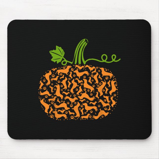 Fall Dackel Doxin Pumpkin Fun Halloween Dog Lov Mousepad (Vorne)