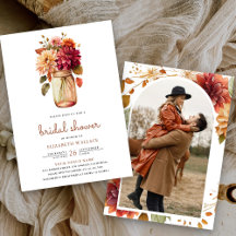 Fall Dahlia Floral Mason Jar Foto Brautparty