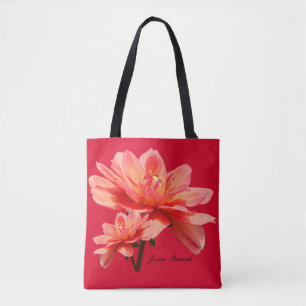 "Fall-Dahlie-" Rot ganz vorbei - drucken Sie Tasche