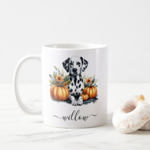 Fall Dalmatiner Hunde Tasse mit Personalisiertem N