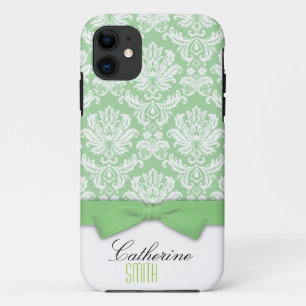 Fall Damask Green Bow iPhone 5 title_seo2