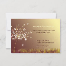 Fall Dandelion Field Wedding RSVP Card