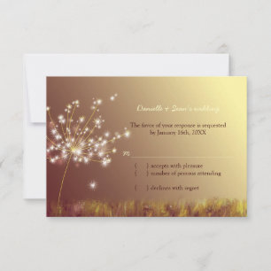 Fall Dandelion Field Wedding RSVP Card Karte