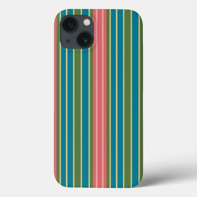 Fall "Deep Pink Blue Green Striping iPad Case Mate (Rückseite)