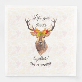 Fall Deer Lasst uns gemeinsam danken Erntedank Serviette