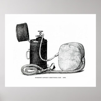 Fall der aufrecht stehenden Anästhesie des Chirurg Poster