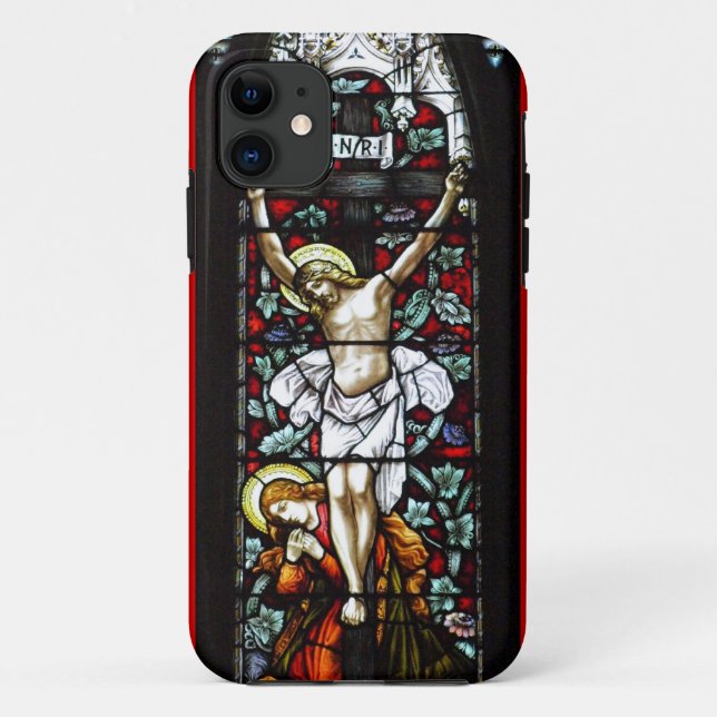 Fall der Kreuzigungs-(Buntglas) Case-Mate iPhone Hülle (Rückseite)