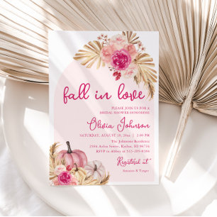 Fall der Liebe Boho Pink Pumpkin Brautparty Einladung