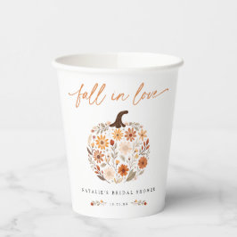 Fall der Liebe Floral Pumpkin Brautparty Pappbecher