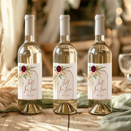 Fall der Liebe Moderne Boho Pampas Grass Rust Brid Weinetikett