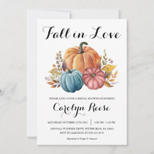 Fall der Liebe Pumpkin Fall Blumenkohl Brautparty Einladung