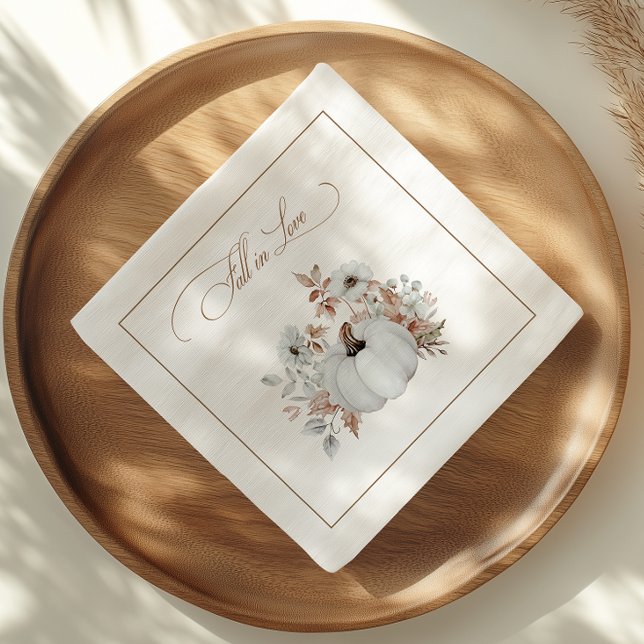 Fall der Liebe Weißer Pumpkin Serviette (Von Creator hochgeladen)