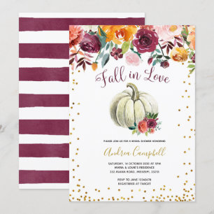 Fall der Liebe White Pumpkin Brautparty Einladung