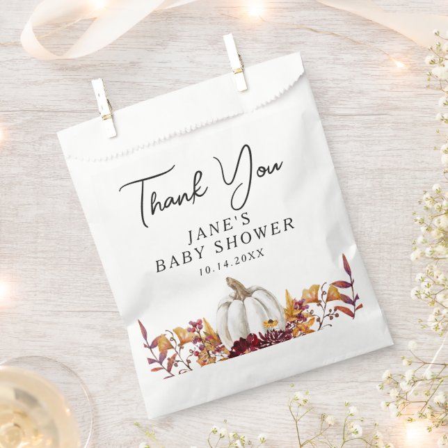 Fall der Liebe White Pumpkin Vielen Dank Geschenktütchen (Ausgeschnitten)