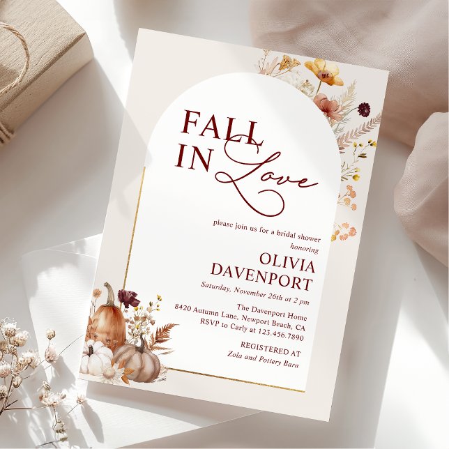 Fall der Liebe Wildblume Pumpkin Arch Brautparty Einladung (Von Creator hochgeladen)