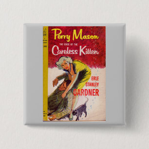Fall des Buchdecks "Careless Kitten" Button
