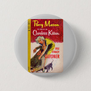 Fall des Buchdecks "Careless Kitten" Button