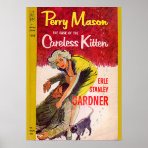 Fall des Buchdecks "Careless Kitten" Poster