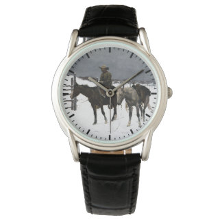 Fall des Cowboy Frederic Remington 1895 Western Armbanduhr