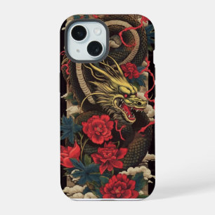 Fall des japanischen Dragon Phone iPhone 15 Hülle