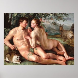 Fall des Menschen - Hendrick Goltzius Kunstgedicht Poster