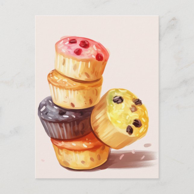 Fall des Muffin Tower Postkarte (Vorderseite)