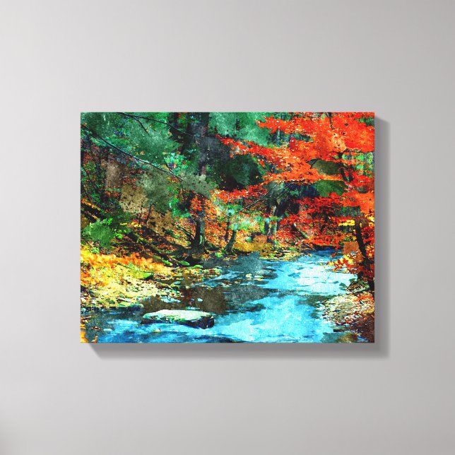Fall Digital Watercolor-Foto Leinwanddruck (Vorderseite)