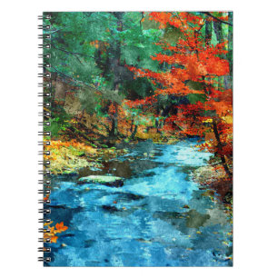 Fall Digital Watercolor Notebook Notizblock
