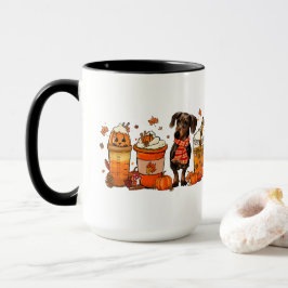 Fall Dog Coffee Tasse, Dachsund Dog Tasse, Fall Vi Tasse