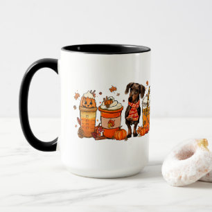 Fall Dog Coffee Tasse, Dachsund Dog Tasse, Fall Vi Tasse