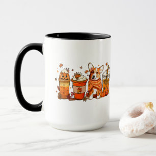 Fall Dog Tasse, Corgi Dog Tasse, Fall Vibes Tasse