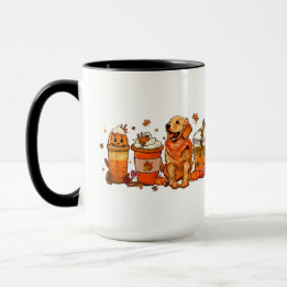 Fall Dog Tasse, Golden Retriever, Fall Vibes Tasse