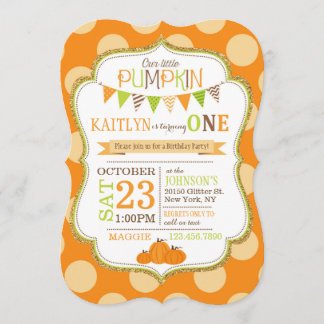 Fall Dots und Pumpkins Geburtstagseinladung Einladung