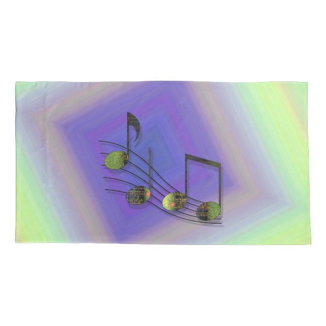 Fall Dubstep Notes Pillow Kissenbezug (Rückseite)