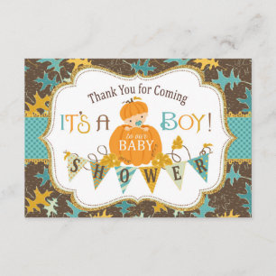 Fall-Eichen-Blätter-GoldGlitzer-Kürbise danken Dankeskarte