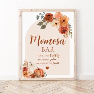 Fall ein kleines Pumpkin Baby Dusche Momosa Bar Si Poster