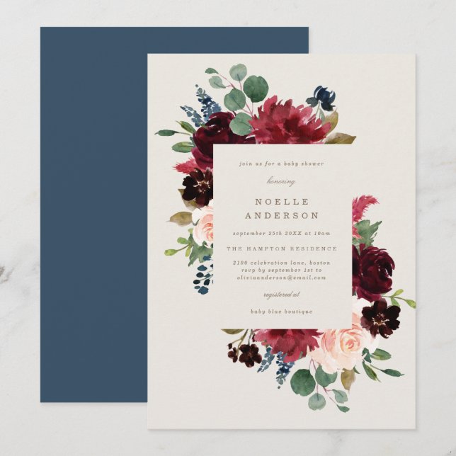 Fall Elegance Baby Shower Einladung (Vorne/Hinten)