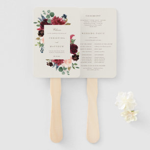 Fall Elegance Wedding Program Fan Fächer