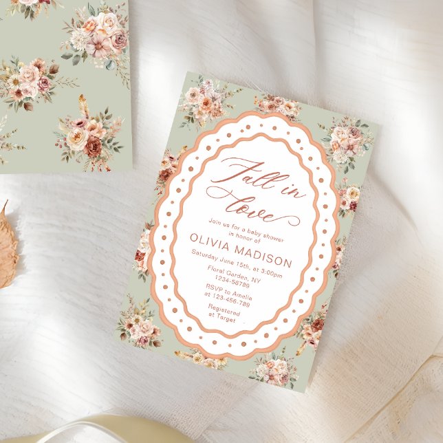 Fall Elegant Floral Baby Shower Einladung (Von Creator hochgeladen)
