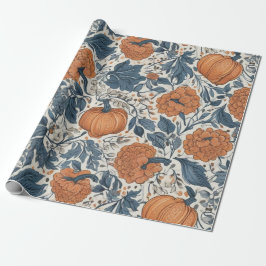 Fall Elegante Abstrakte Blätter Pumpkin Blume Geschenkpapier
