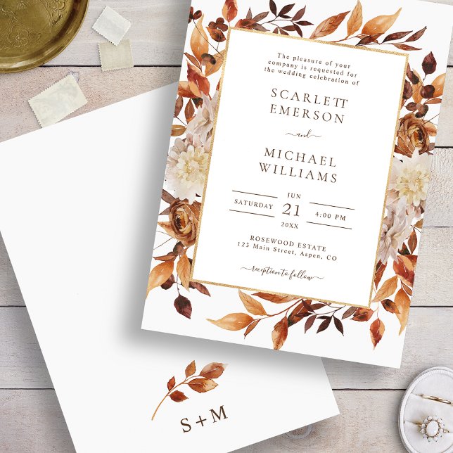 Fall Elegante Blätter Hochzeit Einladung (Fall Elegant Leaves Wedding Invitation
)